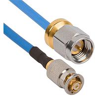 Amphenol SV Microwave FQSMP-085-MSLPSMA-060 RF Cable Assemblies SMP F QB to SMA Low Profile M 6"Cable