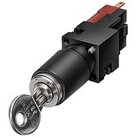 SIEMENS 3SB22104PB01 Keylock Switches KYD SEL SWITCH,MAINTAIN,1NO,1NO,3POS,ALL