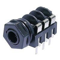 NEUTRIK NMJ6HFD3 Phone Connectors 1/4" STERO JCK SWTCH FULL TRD NSE PC HOR