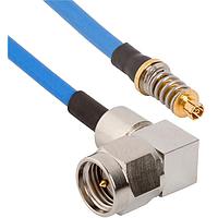 Amphenol SV Microwave FV67SMPM-085-MRSMA-120 RF Cable Assemblies VITA 67.1/2 SMPM to SMA R/A M 12"Cable