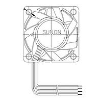 Sunon PF40281B1-D39U-SI9 Axial Axial Fan, 40x40x28mm, 12VDC, 4x Wire, Auto Restart, Tach/PWM, IP66, ADAS