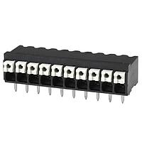 Same Sky (formerly CUI Devices) TBLH10-350-10BK Fixed Terminal Blocks Terminal block, screwless, High Temp, 3.5, Horizontal, 10, Black w Gray Button