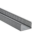 HellermannTyton 184-42001 High Density Slotted Wall Wiring Duct High Density Slotted Wall Wiring Duct, 4" x 2", Non-Adhesive, PVC, Gray, 120ft/Carton