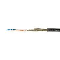 Alpha Wire 74003 BK002 Networking 26 AWG 2 Pair Shielded PVC Cat5e, 500ft Spool Black