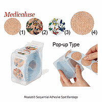 Moalab DM.Ban2003 Moalab® Sequential Adhesive Spot Bandage, 주사용밴드 흰색키즈
