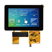 Riverdi SM-RVT43HLTNWC00-B TFT LCD Displays 4.3", RGB, no frame, CTP, optical bond