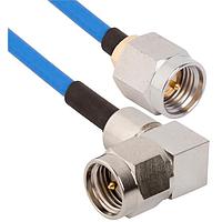 Amphenol SV Microwave MSSMA-085-MRSMA-120 RF Cable Assemblies SMA Straight M to SMA R/A M 12"Cable
