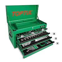 TOPTUL GCBZ120A Professional Mechanical  Tool Set  W/6-Drawer Tool Chest (120 PCS)