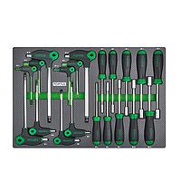 TOPTUL GED2007 Hex Nutspinner & L-Type Two Way Ball Point Key Wrench Set (20 pcs)