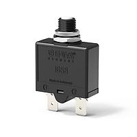 E-T-A Circuit Breakers 1658-G21-00-P10-D01-XR38-D040011M-10A Resettable AC PEM, w/ recessed 1 pole , 10A, black pushbutton, C14 inlet, pre-wired