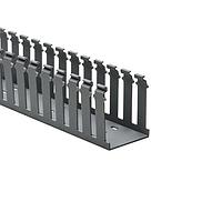 HellermannTyton 181-00215 Slotted Wall Wiring Duct Slotted Wall Wiring Duct, 2.5" x 3", Adhesive, PVC, Gray, 30ft/Box