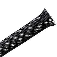 HellermannTyton 170-03012 Cable Protection Braided Sleeving, Expandable, Fray Resistant, 0.5" Dia, PET, Black, 100 ft/reel