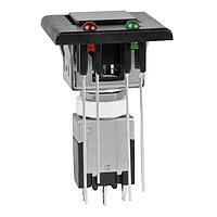 NKK Switches EB2065-A-J33ACF Pushbutton Switches ON-ON BLK CAP/BEZEL RED/GRN LEDS SNAP-IN