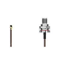 GCT (Global Connector Technology) CAB443RF-0200-A-1 RF Cable Assemblies I-Pex MHF2Isolated RPSMA BH R Mt wO-ring IP67 L=200mm Washer & nut RG178, Brwn