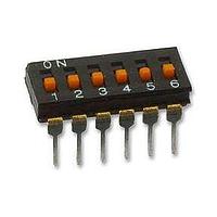 Omron Electronics A6T-7102 DIP Switches 7 Pole Flat Actuator w/Dip Term/Seal Tape