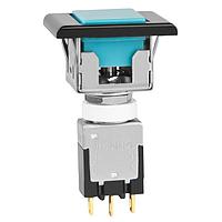 NKK Switches EB2011G-G-J21A Light Touch Switches SPDT On-(On) Snap-in AG Term, Blue cap