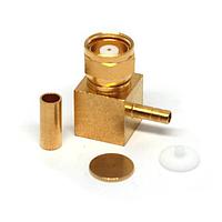 Radiall 1715-1521-003 Connectors 75 OHM / RIGHT ANGLE PLUG FEMALE CRIMP TYPE FOR 2.6/75 S GOLD