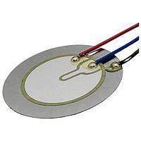 Same Sky (formerly CUI Devices) CEB-35035-L100 Piezoelectric buzzer, 35mm round, 0.35mm deep, P, 2 kHz, 30V, no driving circuit, lead wires