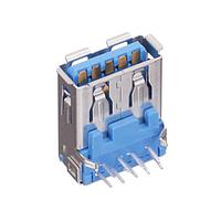 Kycon KUSBX-AS1N9-2-BL30 USB Type A Connectors USB 3.0 TYPE A 9P 3.10MM BLU INSUL 30U