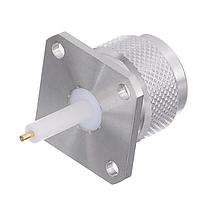 Radiall R161441400 Panel Receptacles N / SQUARE FLANGE PLUG RECEPTACLE WITH CYLINDRICAL CONTACT