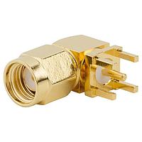 Amphenol RF 132135RP PCB Connectors SMA RtAngPCBPlug ThruHole50OhmRevPol