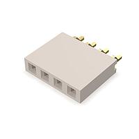 GCT (Global Connector Technology) BG300-04-A-L-A Sockets 4w, 2.54mm Pth Socket, SIL, SMT, Horiz, GF, LCP Natural, T+R