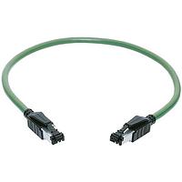 HARTING 09473434004 Ethernet Cables / Networking Cables RJ Industrial RJ45 DualBoot Patch Cable, 4x22/1AWG PVC green, 0.6m