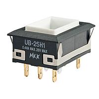 NKK Switches UB25NKG015C Pushbutton Switches RECT ON(ON) RED LED SOLDER LUG BODY ONLY