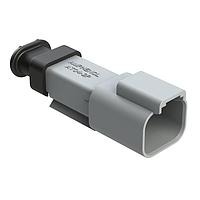 Amphenol SINE Systems AT04-2P-SR02GRY Receptacle 2-Way Receptacle Male Connector with .053-.120 Reduced Seal, Gray