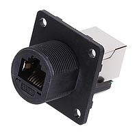 Amphenol LTW RCP-5SPFFH-SSM7001 Modular RJ, Middle Size, Plastic, 1.5A, Cat 5e, Square, Screw Thread, Jack 180  (Horizontal), Receptacle, IP67 Mated