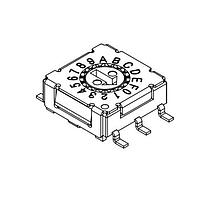 Same Sky (formerly CUI Devices) RDS-16S-7229-C-SMT DIP Switches Rotary DIP Switch, 7.2 x 7.2 x 2.9 mm, cross actuator 16 pos, SMT