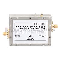 Fairview SPA-020-27-02-SMA Medium Power Amplifier at 2 Watt P1dB Operating From 1 GHz to 2 GHz with 35 dB Gain, 45 dBm IP3 and SMA