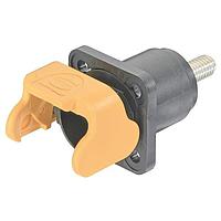 HARTING 09930011321 Housings Han S 120 Bulkhead Mount  black M18 w/ male contact M6 (w/ unlocking protection)