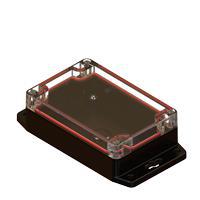 Serpac RBF53P06C10B NEMA/IP Rated Clear/Black Flanged Base Plastic Box Enclosure for Wall/Surface Mount
