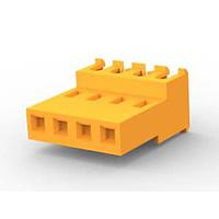 AMP Connectors - TE Connectivity 3-640604-4 Receptacle Housing FEED THRU WO TAB 4P Orange 18 AWG