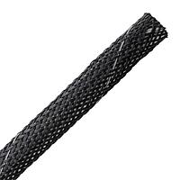 HellermannTyton 170-03102 Expandable Plenum Rated Expandable Braided Sleeving (Halar), 0.38" Dia, Black, 125 ft/reel