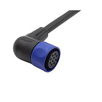 Bulgin PXP4002/010/10S Sensor Cables / Actuator Cables Pre-wired Flex Cable Connector - Right Angle - 10m - 10 Contacts - Socket