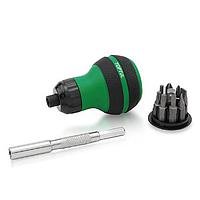 TOPTUL GAAR1101 9-In-1 High Torque Stubby Ratchet Screwdriver Set