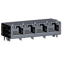 Abracon ARJM14A1-009-NN-EW2 Magnetic Jack RJ45 10/100 Base-TX 1x4 Right Angle N/A Through Hole