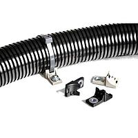 HellermannTyton 156-00409 Cable Ties with Mounts 2-Piece Cable Tie with Screw Mount, 15" Long, M8 Hole, 120lb, PA46, Gray, 100/bg