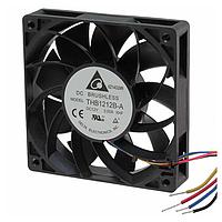 Delta Electronics, Inc. THB1212B-AXHF Tubeaxial Fan, 120x25mm, 12VDC, 184.2CFM, 19.2W, Ball, 4Leads, Lock Rotor Sensor, Tach/PWM