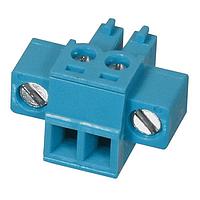 Same Sky (formerly CUI Devices) TBP02P1W-381-02BE Plugs Terminal block, pluggable, 3.81, plug, 2 pole, slotted screw, blue