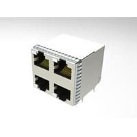 AMP Connectors - TE Connectivity 2295251-1 Modular STK MJ ASSY,8POS,2X2 SHLD,CAT5E, W/LED