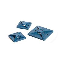 HellermannTyton 151-01170 - Metal Content Cable Tie Mount, 1.1 x 1.1", 0.33" Max Tie Width, PA66MP, Blue, 100/pkg