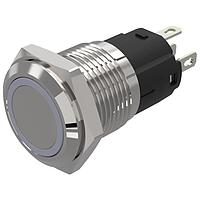 EAO 82-4153.1154 Anti-Vandal 82-4153.1154.Illuminated pushbutton.momentary.16 mm.stainless steel.flush/flat.ring.white.24 V.soldering plug au plated
