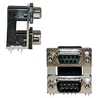 NorComp 178-015-313R451 Dual Port D-Sub Connectors RA 15POS FEM/ML 5A