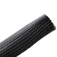 HellermannTyton 170-03005 Cable Protection Braided Sleeving, Expandable, 1.5" Dia, PET, Black, 40 ft/reel