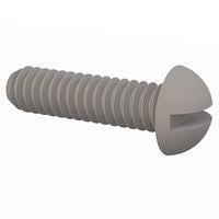 Essentra Components 010348R037 Round Slotted Round Slotted Screw, #3-48 Thread, 3/8 Lg