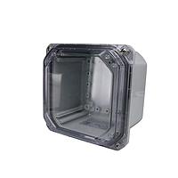 Bud Industries DPS-28707-C NEMA/IP Rated Clear screwed cover IP68 N6P PC Enlc with Adj. panel height (7 x 7 x 5.7)