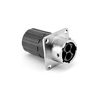 Amphenol SINE Systems RT00122PNHEC03 Connectors 4 (2+2) Position Square Flange Receptacle, Male, Shell Size 12, Silicone Seal, and End Cap with Individual Wire Sealing